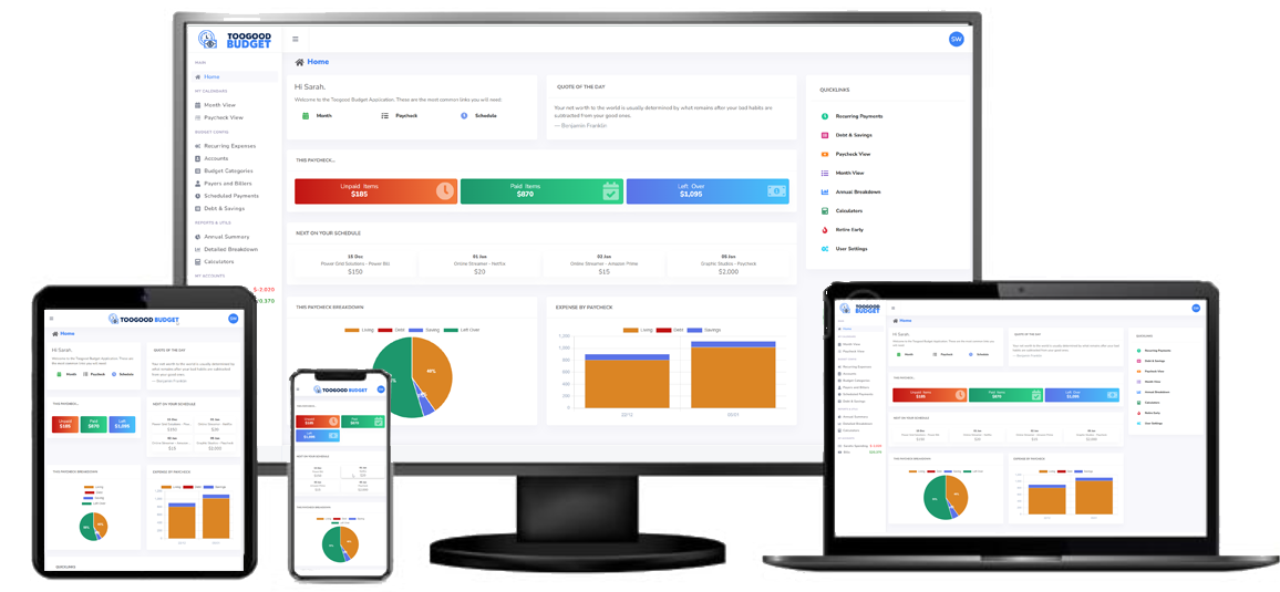TooGood Budget on multiple devices